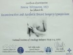 Zertifikat - Reconstructive und Ästhetische Brustchirurgie - Dr. Wittmann